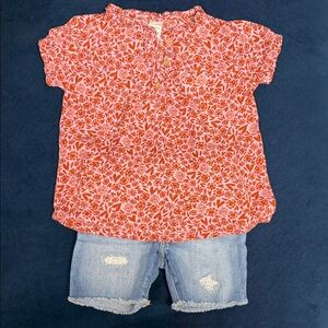 Carter's Coral Floral Kids Blouse